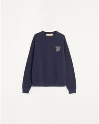 Valentino - Vgパッチ コットン スウェットシャツ おとこ ブルー - Lyst