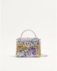 Valentino Garavani - Mini Vsling Handbag With Flowerism Rhinestone Motif And Jewel Logo - Lyst