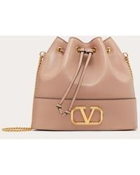 Valentino Garavani - Mini Bucket Bag In Nappa With Vlogo Signature Chain - Lyst