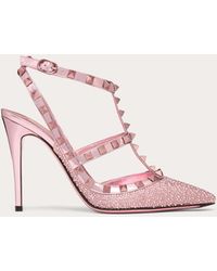 Valentino Garavani - Rockstud Pumps With Crystal Embroidery And Microstuds 100mm - Lyst