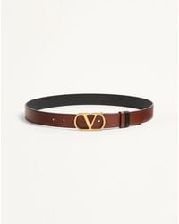 Valentino Garavani - Vlogo Signature Reversible Shiny Calfskin Belt - Lyst