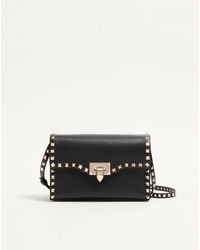 Valentino Garavani - Small Rockstud Grainy Calfskin Crossbody Bag - Lyst