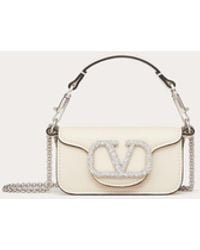 Valentino Garavani Vsling Small Calfskin Handbag With Jewel Handle in  Natural