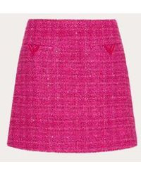 Valentino - グレイズツイードライト ミニスカート 女性 Pink Pp - Lyst