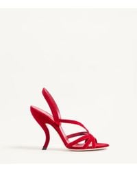 Valentino Garavani - Fetishique Velvet Sandal 105Mm Rosso 36 - Lyst