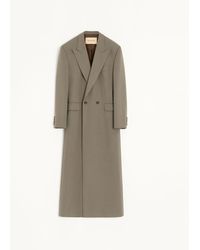 Valentino - Double-Breasted Lightweight Wool Coat With Knot - Lyst