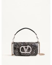 Valentino Garavani - Locò Small Embroidered Shoulder Bag With Jewel Logo - Lyst