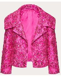 Valentino - プティ ジャカード ジャケット 女性 Pink Pp - Lyst