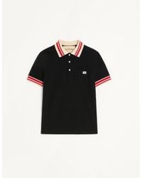 Valentino - Cotton Piqué Polo Shirt With Vlogo Patch - Lyst