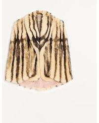Valentino - Printed Shearling Caban Coat - Lyst