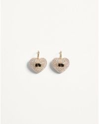 Valentino Garavani - Coeur Royal Metal, Enamel And Swarovski Crystal Earrings - Lyst
