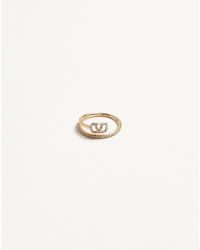 Valentino Garavani - Vlogo Signature Metal And Swarovski Crystal Ring - Lyst