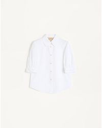 Valentino - Bluse Aus Baumwoll-Popeline Frau - Lyst