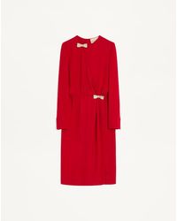 Valentino - Embroidered Cady Couture Midi Dress 36 - Lyst
