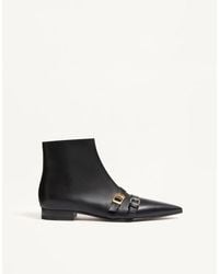 Valentino Garavani - Mockers Calfskin Ankle Boot 40 - Lyst