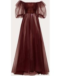 Valentino Off-the-shoulder Tulle Gown - Red