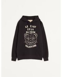 Valentino - Cotton Sweatshirt With Le Chat De La Maison Patch - Lyst