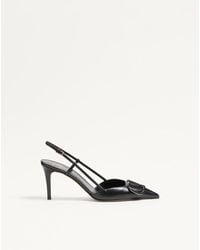 Valentino Garavani - Vlogo Signature Calfskin Slingback Pump 80 Mm 3.15 In - Lyst