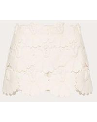 Valentino - Embroidered Crepe Couture Skort - Lyst