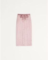 Valentino - サテン スカート 女性 モーヴ - Lyst