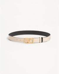 Valentino Garavani - Vlogo Signature Reversible Shiny Calfskin Belt - Lyst