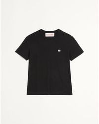Valentino - Cotton T-Shirt With Vlogo Patch - Lyst