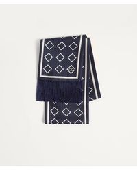 Valentino Garavani - オプティクール シルク フリンジ付きバンドゥスカーフ おとこ ブルー/アイボリー - Lyst