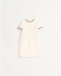 Valentino - Vestido De Crepe Couture Corto Y Bordado Mujer - Lyst