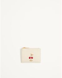 Valentino Garavani - Cherryfic Grainy Calfskin Cardholder - Lyst