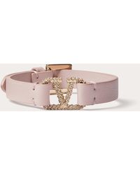 Valentino Garavani - Vlogo Signature Leather And Crystal Bracelet - Lyst