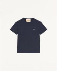 Valentino - Cotton T-Shirt With Vlogo Embroidery - Lyst