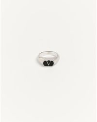 Valentino Garavani - Vlogo Signature Metal And Enamel Chevalier Ring - Lyst