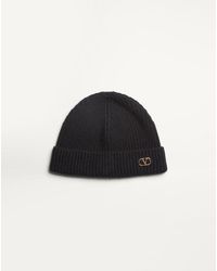 Valentino Garavani - Vlogo Signature Strickmütze Aus Kaschmir Mann - Lyst