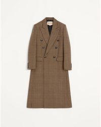 Valentino - グレンチェック ウール ダブルブレスト コート - Lyst