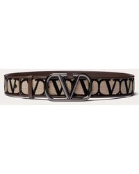Valentino Garavani - Toile Iconographe Belt With Leather Detailing - Lyst
