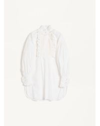 Valentino - Short Cotton And Linen Dress - Lyst