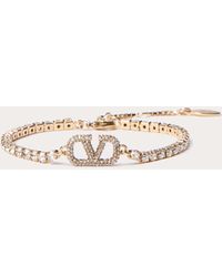 Valentino Garavani - Vlogo Signature Metal And Swarovski® Crystal Bracelet - Lyst