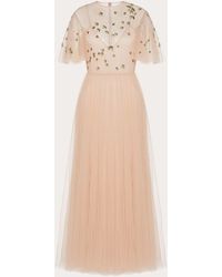 Valentino Embroidered Tulle Dress - Natural