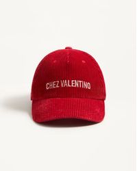 Valentino Garavani - Casquette De Baseball Chez Brodée En Velours Homme - Lyst