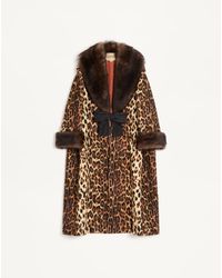 Valentino - Fauve Eclat Spotted Wool Cloth Coat - Lyst