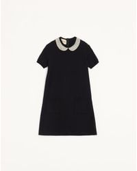 Valentino - Embroidered Stretch Viscose Dress - Lyst