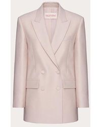 Valentino - Textured Wool Silk Jacket - Lyst