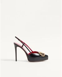 Valentino Garavani - Vlogo Signature Calfskin Slingback Platform Pump 120Mm - Lyst