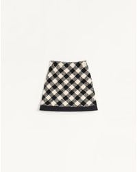 Valentino - Damier Tweed Short Skirt 36 - Lyst