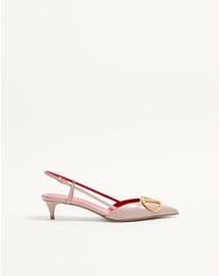 Valentino Garavani - Vlogo Signature Calfskin Slingback Pump 40Mm 34.5 - Lyst