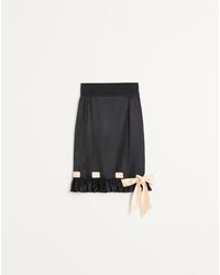 Valentino - Double Satin Midi Skirt - Lyst