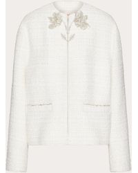 Valentino - Embroidered Glaze Tweed Jacket - Lyst