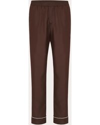 Valentino Silk Pyjama Trousers - Brown