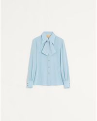 Valentino - Crepe De Chine Shirt 36 - Lyst