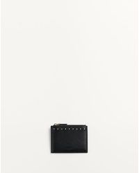 Valentino Garavani - ロックスタッズ グレインカーフスキン カードホルダー おとこ ブラック - Lyst